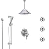 Delta Cassidy Chrome Shower System with Dual Thermostatic Control, Integrated Diverter, Ceiling Showerhead, 3 Body Sprays, and Hand Shower SS27T9973