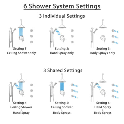 Delta Cassidy Venetian Bronze Dual Thermostatic Control Shower System, Ceiling Showerhead, 3 Body Jets, Grab Bar Hand Spray SS27T997RB10