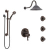 Delta Cassidy Venetian Bronze Dual Thermostatic Control Integrated Diverter Shower System, Showerhead, 3 Body Sprays, Grab Bar Hand Spray SS27T997RB5