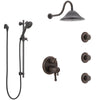 Delta Cassidy Venetian Bronze Dual Thermostatic Control Integrated Diverter Shower System, Showerhead, 3 Body Sprays, and Hand Shower SS27T997RB6