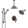 Delta Cassidy Venetian Bronze Dual Thermostatic Control Shower System, Showerhead, Ceiling Showerhead, Grab Bar Hand Spray SS27T997RB9