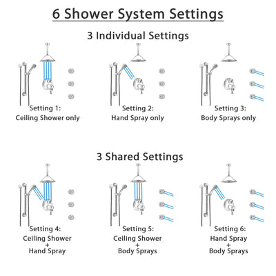 Delta Cassidy Dual Thermostatic Control Stainless Steel Finish Shower System, Ceiling Showerhead, 3 Body Jets, Grab Bar Hand Spray SS27T997SS4