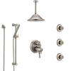 Delta Cassidy Dual Thermostatic Control Stainless Steel Finish Shower System, Ceiling Showerhead, 3 Body Jets, Hand Spray SS27T997SS6