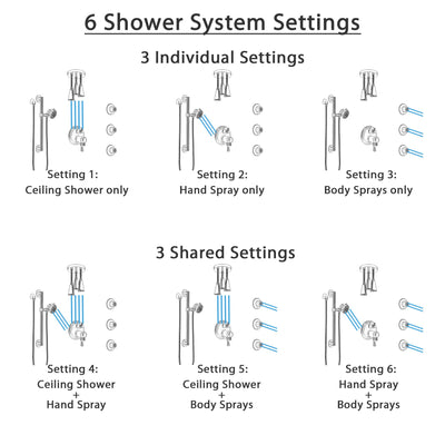 Delta Cassidy Dual Thermostatic Control Stainless Steel Finish Shower System, Ceiling Showerhead, 3 Body Jets, Grab Bar Hand Spray SS27T997SS8