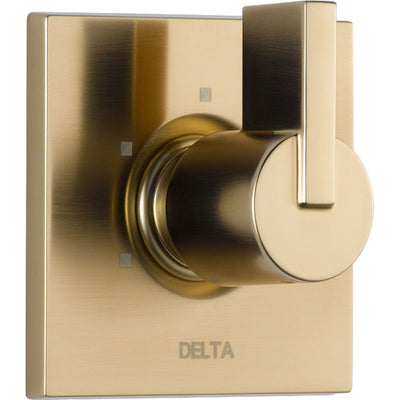 Delta 3-Setting Champagne Bronze Square Shower Diverter with Valve D184V