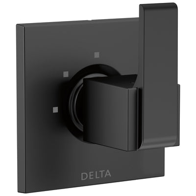 Delta Ara Collection Matte Black Finish 3-Setting 2-Port Square Shower System Diverter Includes Rough-in Valve D2552V