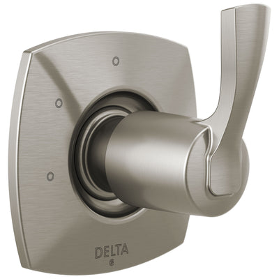 Delta Stryke Stainless Steel Finish 3 Function 2 Outlet Port Shower System Diverter Includes Lever Handle and Rough-in Valve D3574V