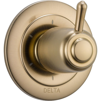 Delta Champagne Bronze Finish 6 Setting 3-Port Shower Diverter Fixture with Single Lever Handle INCLUDES Rough-in Valve D1328V