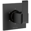 Delta Ara Collection Matte Black Finish Modern Square Lever Handle 6-Setting 3-Port Shower Diverter Trim Kit (Requires Rough-in Valve) DT11967BL