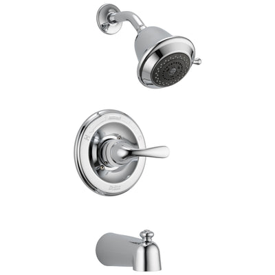 Delta Chrome Finish Monitor 13 Series Single Handle Pressure Balanced Tub and Shower Combination Faucet Includes Rough-in Valve without Stops D2525V