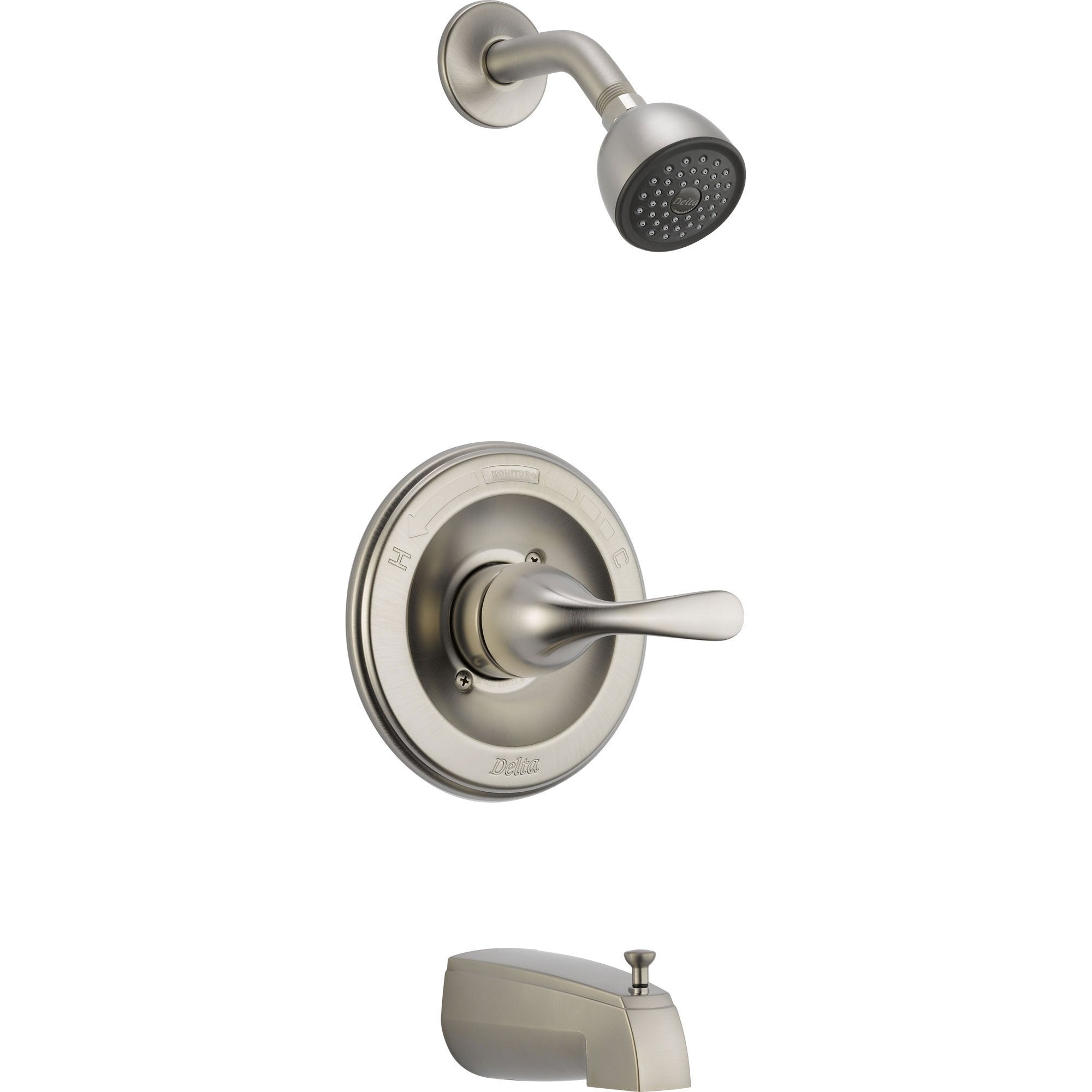 Delta Stainless Steel Finish Tub and Shower Combination Faucet with Valve D350V