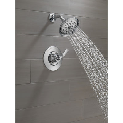 Delta Woodhurst Chrome Finish Shower only Faucet Includes Single Lever Handle, Cartridge, and Valve with Stops D3522V