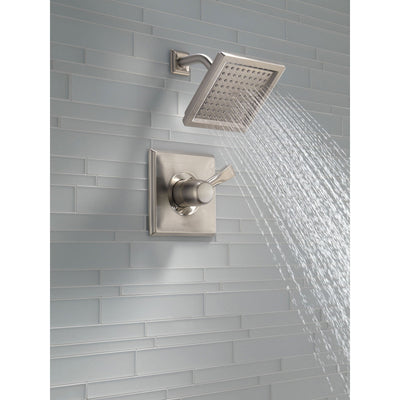 Delta Dryden Stainless Steel Finish Square Shower Only Faucet with Valve D575V