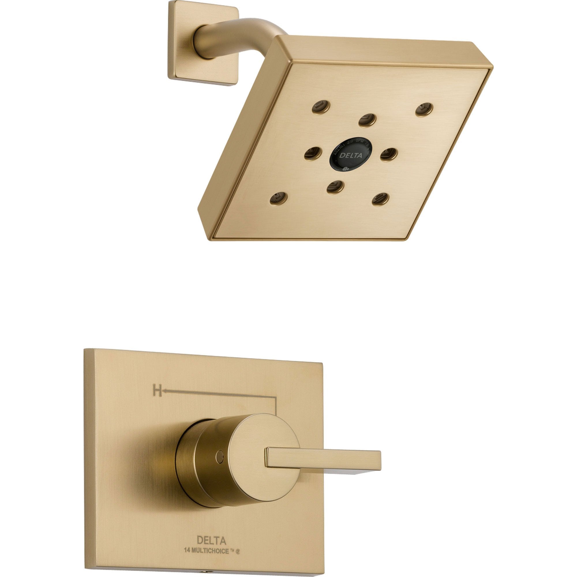 Delta Vero Champagne Bronze Modern Square Shower Only Faucet Trim 556028