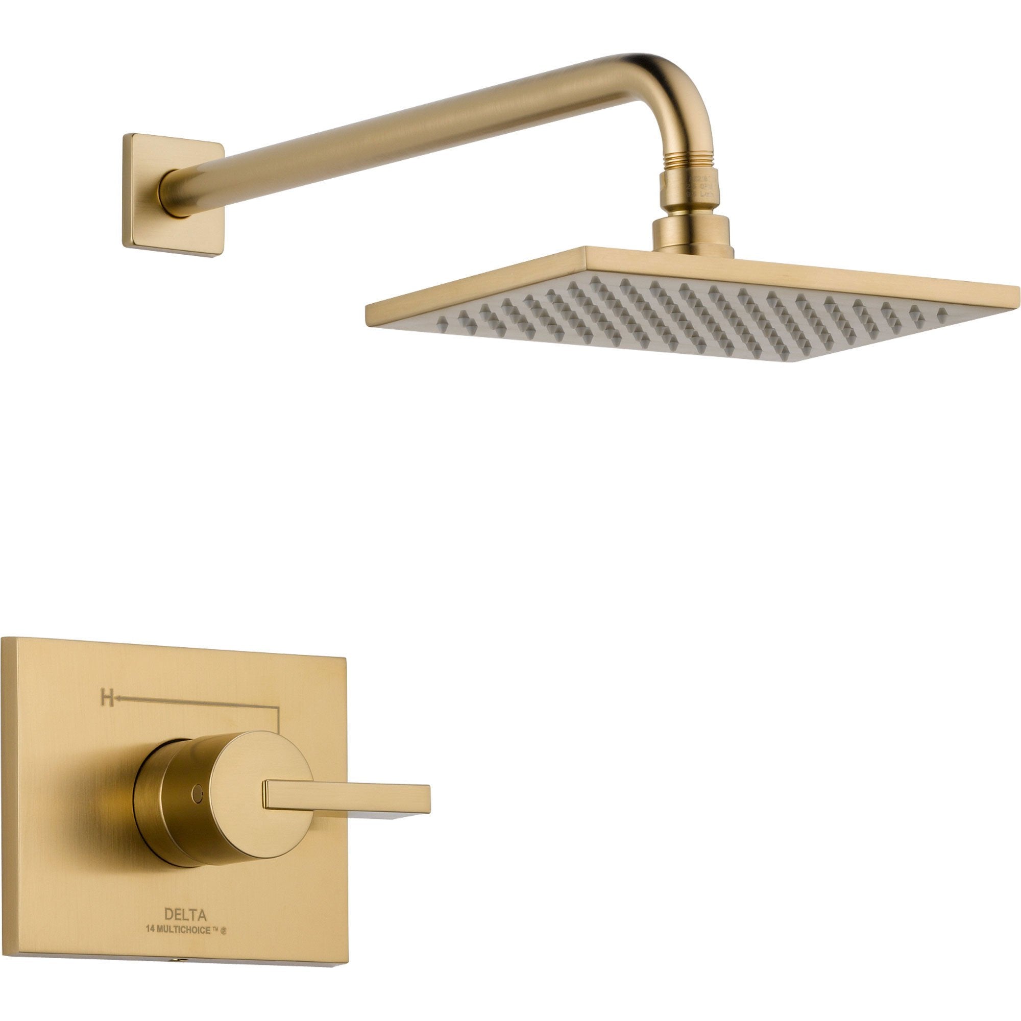 Delta Vero Champagne Bronze Large Modern Square Shower Only Faucet Trim 555942