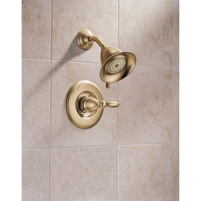 Delta Victorian Collection Champagne Bronze Traditional Monitor 14 Shower Faucet INCLUDES Single Lever Handle and Rough-Valve without Stops D1572V