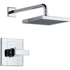 Delta Modern Chrome Arzo Collection Single Handle Bathroom Sink Faucet, Robe Hook, and Shower Only Faucet INCLUDES Rough-in Valve Package D015CR