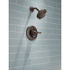 Delta Linden Collection Venetian Bronze Monitor 14 Contemporary Style Single Lever Handle Shower only Faucet Includes Rough-in Valve with Stops D2430V