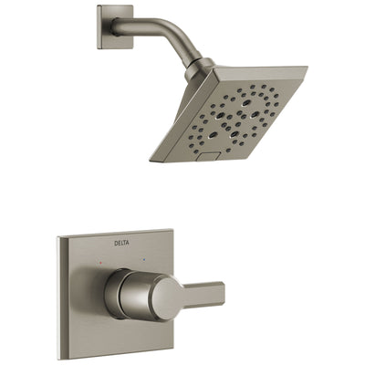 Delta Pivotal Stainless Steel Finish Monitor 14 Series Shower only Faucet Includes Single Lever Handle, Cartridge, and Valve with Stops D3474V