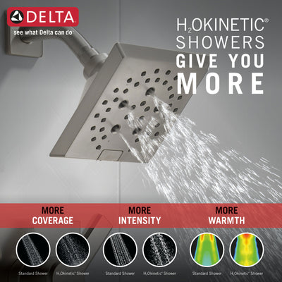 Delta Pivotal Stainless Steel Finish Monitor 14 Series Shower only Faucet Includes Single Lever Handle, Cartridge, and Valve without Stops D3473V