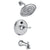 Delta Chrome Cassidy Traditional 14 Series Digital Display Temp2O Single Handle Tub and Shower Combination Faucet Includes Trim Kit and Valve with Stops D2017V