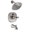 Delta Stainless Steel Finish Transitional One Handle 14 Series Digital Display Temp2O Tub and Shower Combination Faucet Trim (Requires Valve) 667564