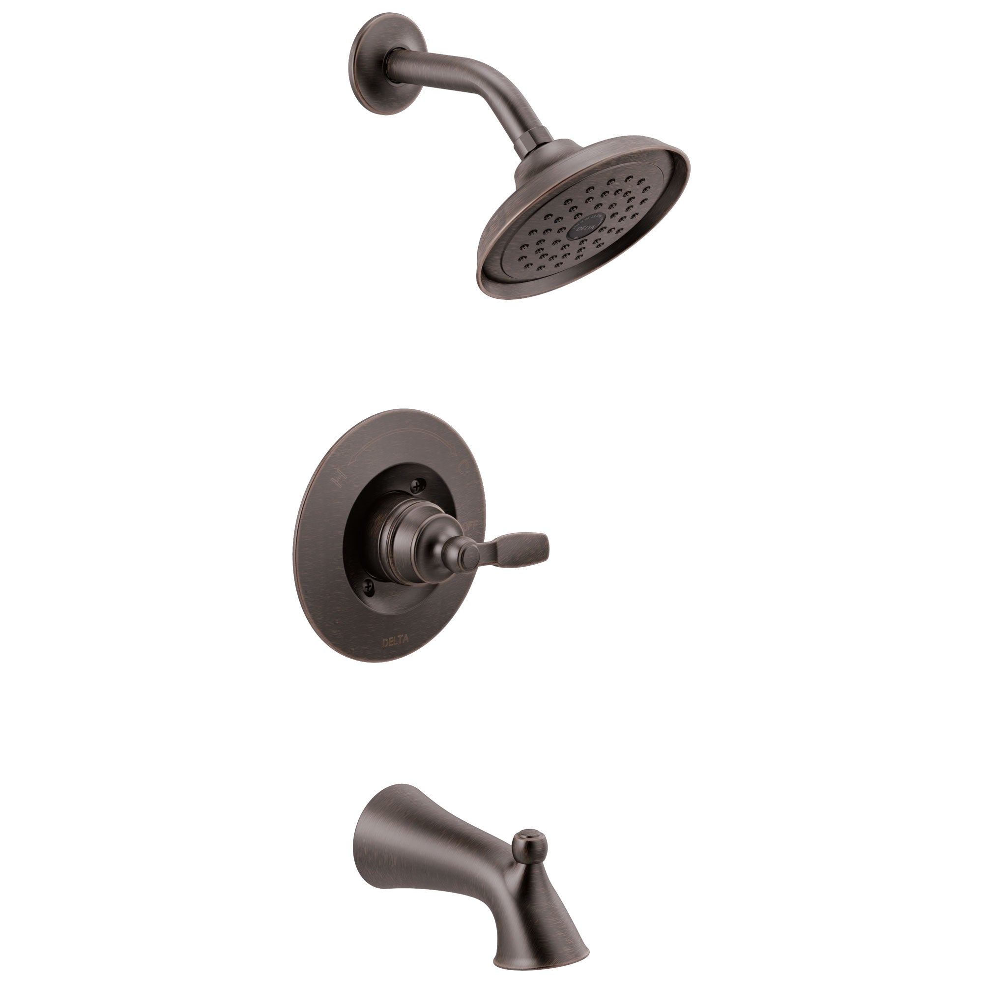 Delta Woodhurst Venetian Bronze Finish Single Lever Handle Tub/Shower Combination Faucet Includes Cartridge, and Valve without Stops D3467V