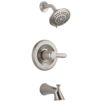 Delta Lahara Stainless Steel Finish Tub and Shower Combination with Valve D310V