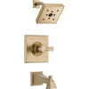 Delta Dryden Modern Square Champagne Bronze Tub and Shower Faucet w/ Valve D314V