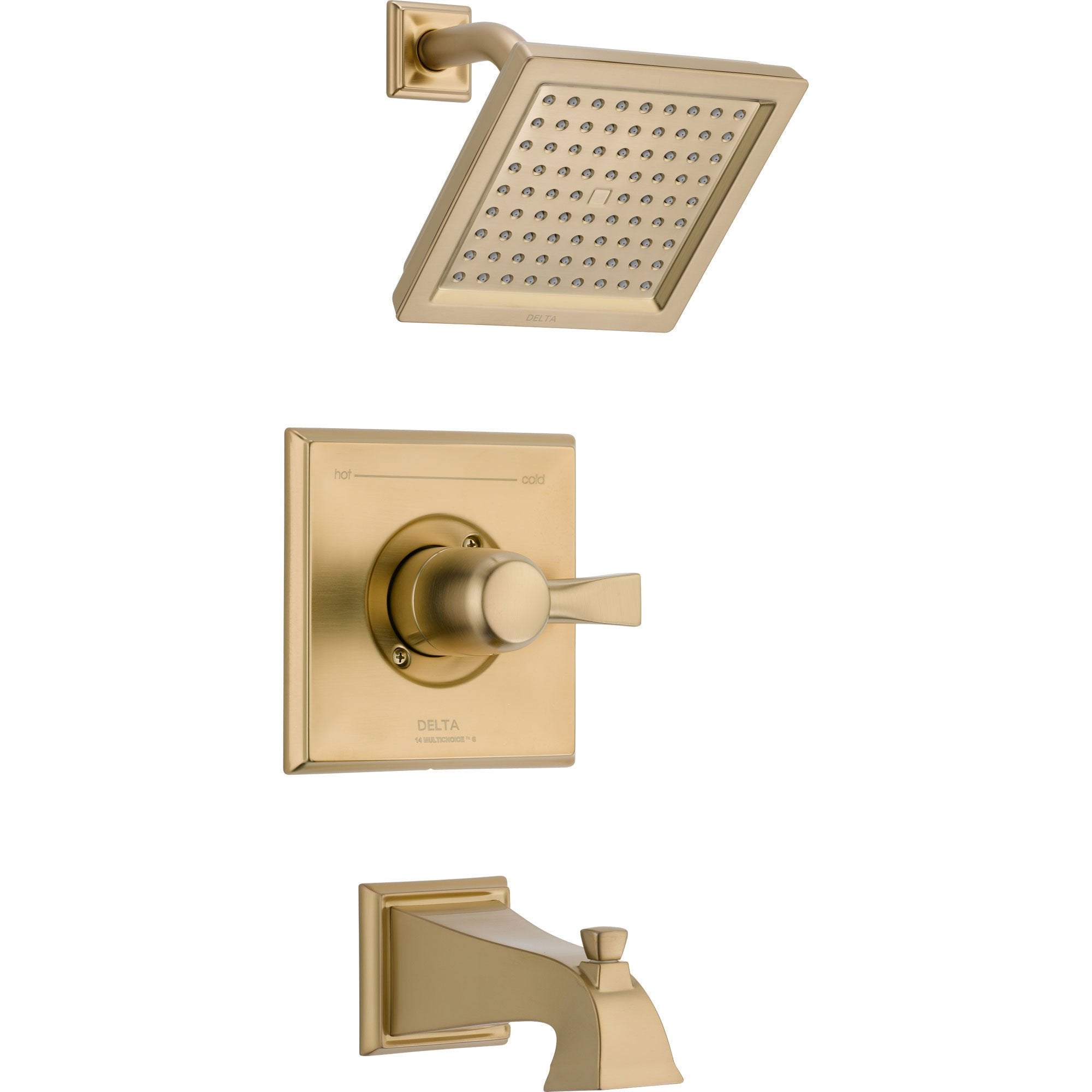 Delta Dryden Modern Square Champagne Bronze Tub and Shower Faucet w/ Valve D313V