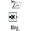 Delta Dryden Modern Square Chrome Tub and Shower Faucet Trim Kit 573194