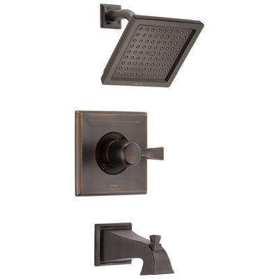 Delta Dryden Venetian Bronze Finish Water Efficient Tub & Shower Combination Faucet Includes Single Handle, Cartridge, and Valve with Stops D3460V