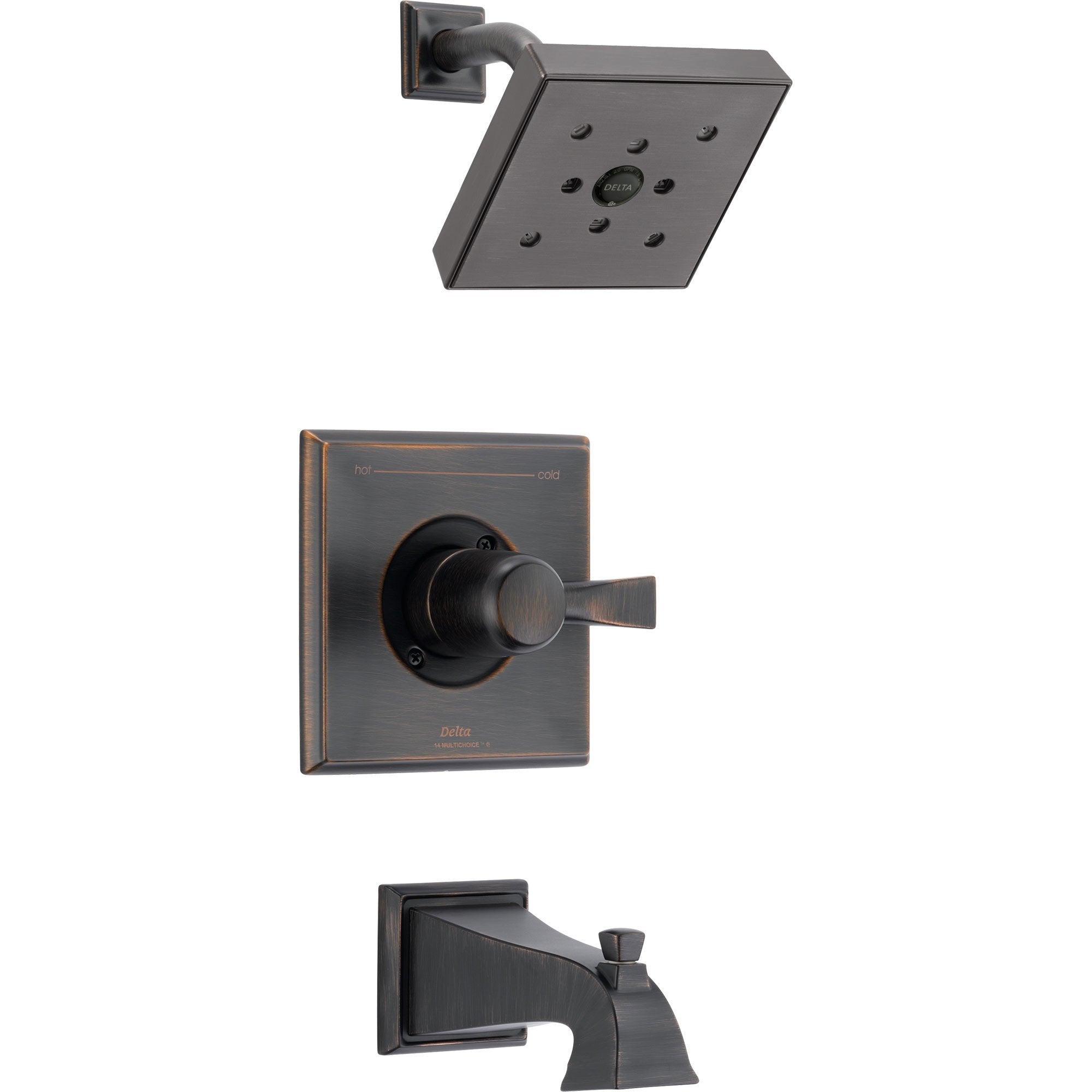 Delta Dryden Modern Square Venetian Bronze Tub and Shower Faucet Trim 573195