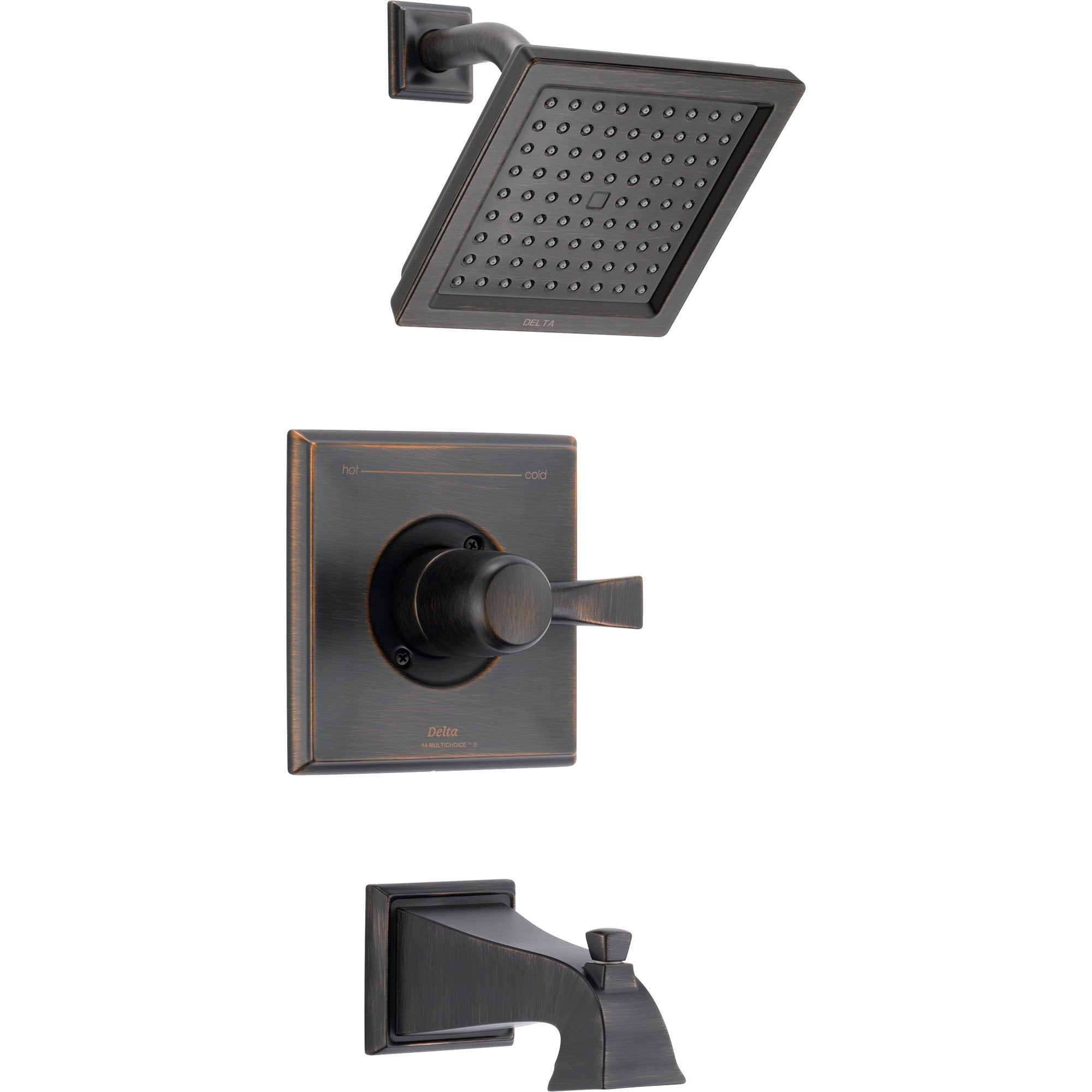 Delta Dryden Modern Square Venetian Bronze Tub and Shower Faucet w/ Valve D316V