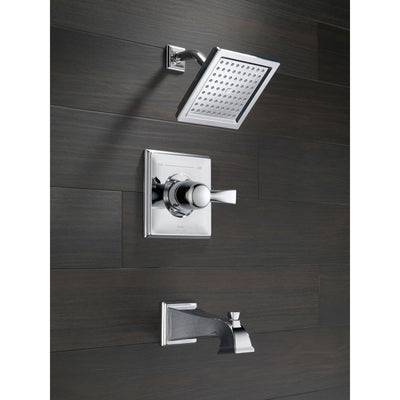 Delta Dryden Modern Square Chrome Tub and Shower Faucet Includes Valve D246V