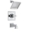 Delta Dryden Collection Chrome Finish Monitor 14 Series Water Efficient 1.75 GPM Tub and Shower Faucet Trim Kit Includes Rough-in Valve without Stops D2407V