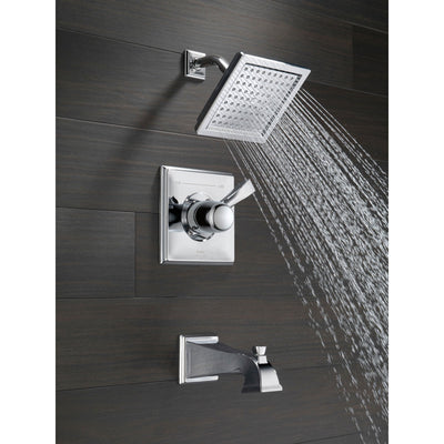 Delta Dryden Modern Square Chrome Tub and Shower Faucet Trim Kit 456077