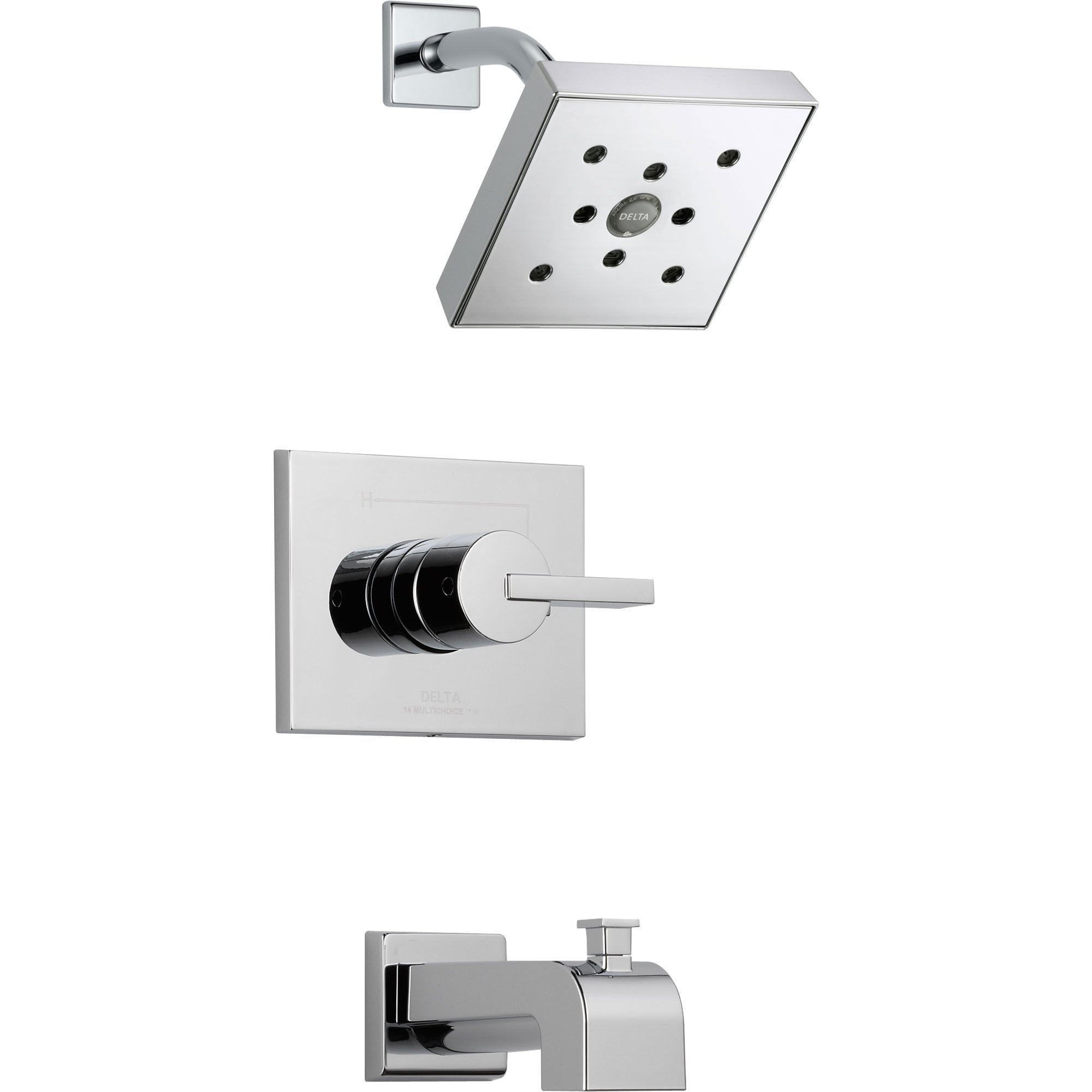 Delta Vero Modern Tub and Shower Combination Faucet with Valve in Chrome D323V