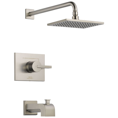 Delta Vero Stainless Steel Finish Monitor 14 Series Water Efficient Tub & Shower Combination Faucet Trim Kit (Requires Valve) DT14453SSWE