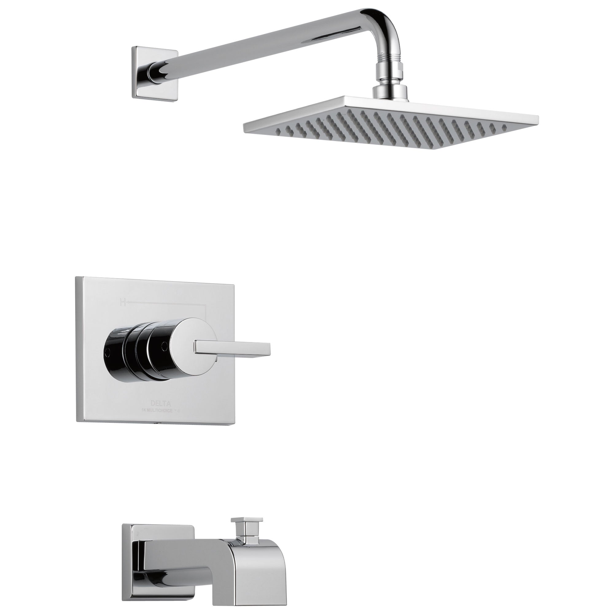 Delta Vero Chrome Finish Monitor 14 Series Water Efficient Tub & Shower Combination Faucet Includes Cartridge, Handle, and Valve without Stops D3449V