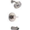 Delta Compel Stainless Steel Finish Tub and Shower Combo Faucet with Valve D267V