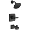 Delta Ashlyn Matte Black Finish Monitor 14 Series Tub and Shower Combination Includes Single Lever Handle, Cartridge, and Valve without Stops D3447V