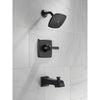 Delta Ashlyn Matte Black Finish Monitor 14 Series Tub and Shower Faucet Combination Trim Kit (Requires Valve) DT14464BL