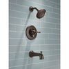 Delta Linden Collection Venetian Bronze Monitor 14 Contemporary Shower Faucet, Control, and Tub Spout Includes Trim Kit Rough Valve with Stops D2372V