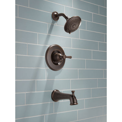 Delta Linden Collection Venetian Bronze Monitor 14 Contemporary Shower Faucet, Control, and Tub Spout Trim Kit (Requires Rough-in Valve) DT14493RB