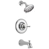 Delta Linden Collection Chrome Finish Monitor 14 Series Contemporary Shower Faucet, Control, and Tub Spout Trim Kit (Requires Rough-in Valve) DT14493