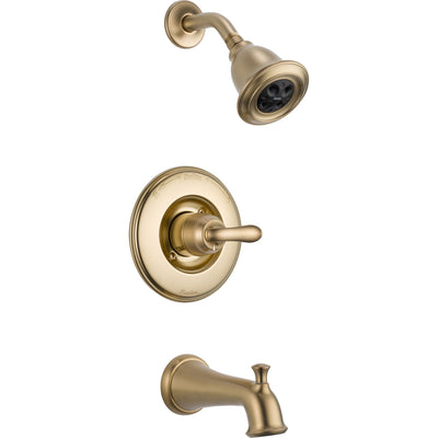 Delta Linden Modern Champagne Bronze Tub and Shower Faucet Includes Valve D282V