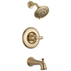 Delta Linden Wall Mount Champagne Bronze Tub and Shower Faucet Trim Kit 555602