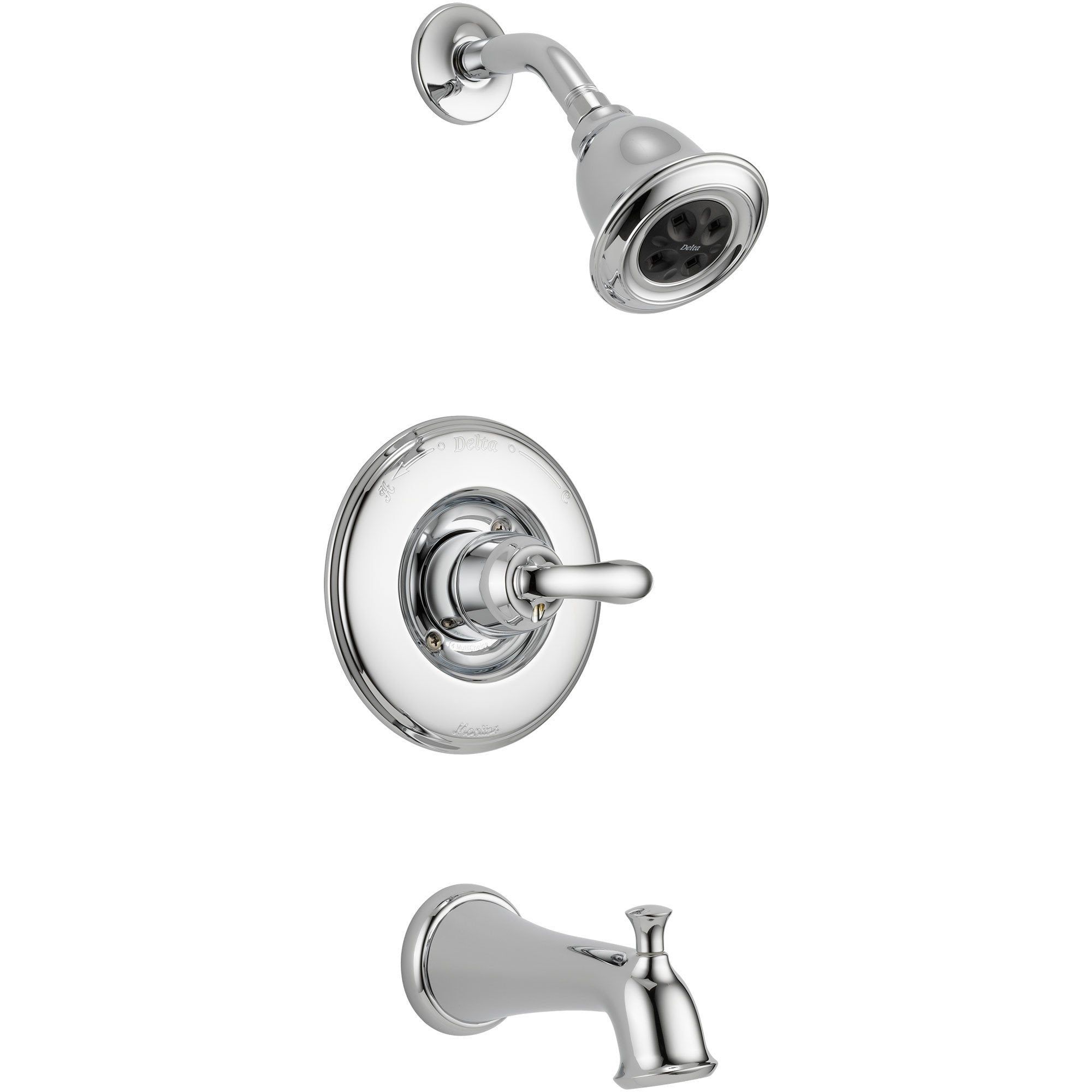 Delta Linden Single Handle H2Okinetic Chrome Tub and Shower Faucet Trim 555604