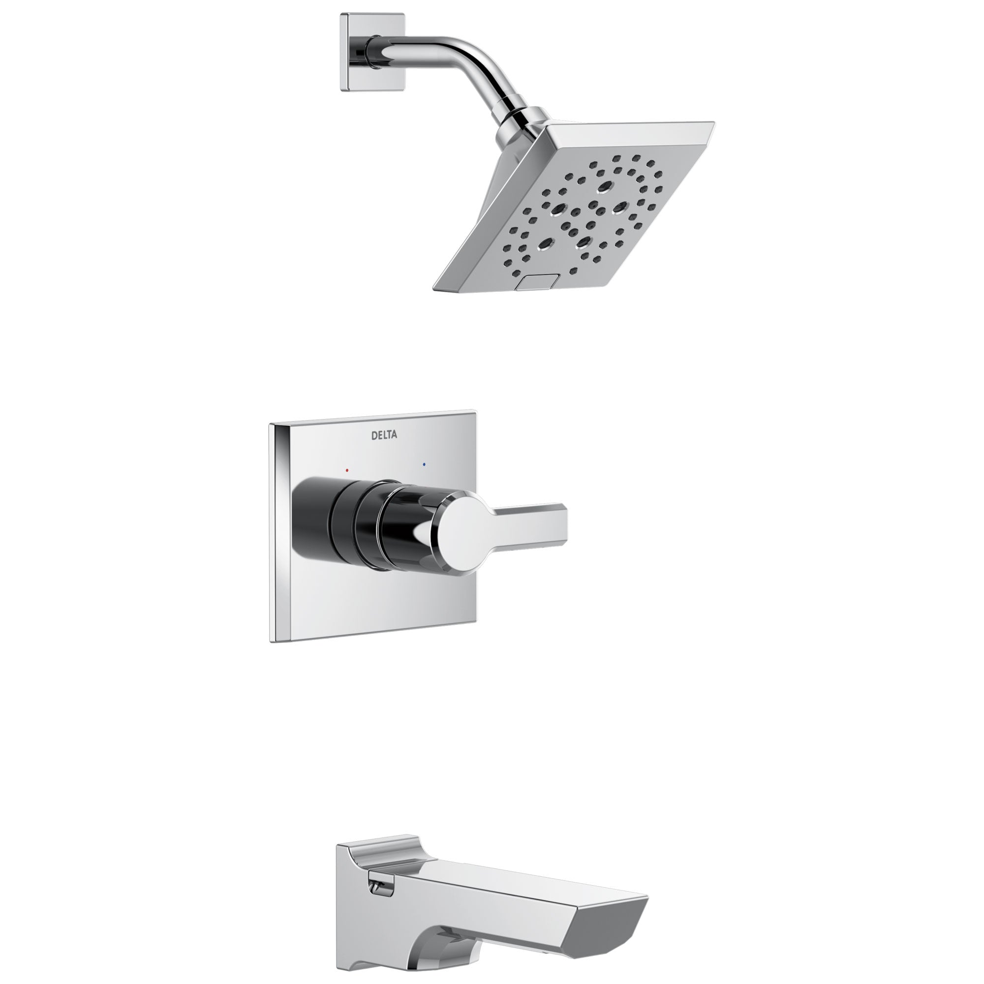 Delta Pivotal Chrome Finish Monitor 14 Series H2Okinetic Tub and Shower Combination Faucet Trim Kit (Requires Valve) DT14499